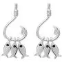 Sterling Silver Fish Hook Earrings for Women Girls Kids S925 Dangle Stud Tiny Cute 3 Fishes Fishing Tassel Drop Hypoallergenic Micro Black CZ Eye Dainty Personalized Funny Jewelry Birthday Gifts