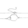 Silvershake 925 Sterling Silver Hexagon Geometric Minimalist Pendant with 16 to 18 Inch Chain Necklace