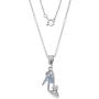 Disney Womens Jewelry Princess Sterling Silver Crystal Shoe Shaker Pendant,18''