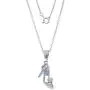 Disney Womens Jewelry Princess Sterling Silver Crystal Shoe Shaker Pendant,18''