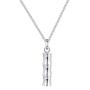 Solid Sterling Silver Unisex Bamboo Shape Vertical Stick Pendant Necklace 18''+2'' Extender
