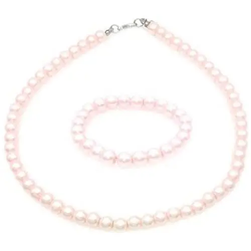 JSEA 8mm Faux Pearl Necklace Elastic Bracelet Jewelry Set Beige White Pink Fake Pearl Jewelry JSEA 8mm Faux Pearl Necklace Elastic Bracelet Jewelry Set Beige White Pink Fake Pearl Jewelry