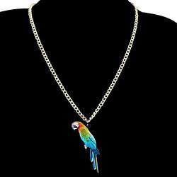 NEWEI Acrylic Novelty Flying Parrot Bird Necklace Chain Pendant Collar Fashion Animal Ornaments Jewelry for Women Gifts Charm
