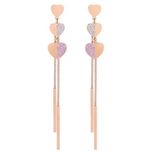 Jertom 14K Gold Plated Stud Earrings, Drop Dangle Long Earrings, Fashion Jewelry for Women Girls