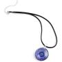 SUVANI Glass Jewelry Om Ohm Aum Symbol Mandala Cabochon Round Pendant Necklace 17-19” Choose Color