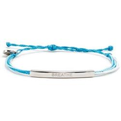 Tally Puppy Breathe Engraved Stainless Steel String Bracelet With Little Paw Print Charm Encouragement Gifts For Women Dog Jewelry For Women Mantra Bracelets Women Adjustable Bracelet Waterproof