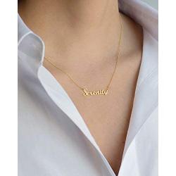 Yesteel Custom Name Necklace Personalized, 14K Gold Plated Personalized Necklaces for Women Name Jewelry, Gold Nameplate Necklaces for Teen Girls Gifts