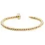 Classic Jewelry Nail Crystal Stone Stainless Steel Bangle for Women, Gold Plated Bead Bracelet, White, Gold, Rose Gold