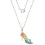 Disney Princess Cinderella Jewelry for Women, Rainbow Glitter Silver Plated Slipper Pendant Necklace Disney Princess Cinderella Jewelry for Women, Rainbow Glitter Silver Plated Slipper Pendant Necklace
