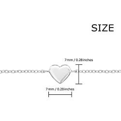 AUBE JEWELRY Hypoallergenic 925 Sterling Silver Cute Dainty Heart Bracelet for Women