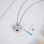 KINGWHYTE Urn Necklaces for Ashes for Women 925 Sterling Silver Two Tone Angel Heart Shape Cremation Jewelry for Ashes of Loved Ones Keepsake