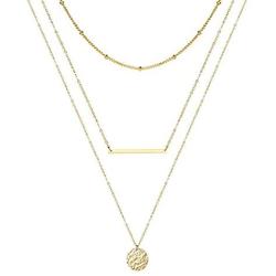 NOT Dainty Necklace Layered Necklace Bar Necklace Disc Necklace Coin Pendant Necklace Plated Casual Necklace for Women