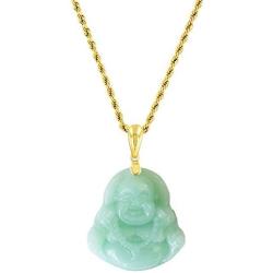 Smiling Laughing Buddha Green Jade Pendant Necklace Rope Chain Genuine Certified Grade A Jadeite Jade Hand Crafted, Jade Neckalce, 14k Gold Filled Buddha necklace, Jade Medallion