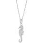 925 Sterling Silver Seahorse Nautical Ocean Charm Pendant Necklace 17''