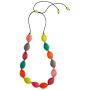 Ruby Olive Womens Colorful Resin Beaded Pod Necklace with Wood Bead