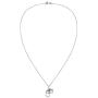Ganesha Om or Aum Mantra Clear Cubic Zirconia .925 Sterling Silver Pendant Necklace