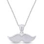 AFFY Hipster Beard Mustache Pendant Necklace in 14k Gold Over Sterling Silver