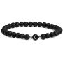 Tattooshe Black Onyx Handmade A-Z Letters Bracelet Natural 6mm Howlite Men and Women 6.7-7.3 ″ Elastic Natural Stones Personalized Letter Engraving