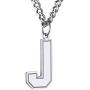 GoldChic Men Initial Letter Necklace,Stainless Steel/18K Gold Plated/Black Rhodium Plated SablonUp Jersey Athletes Alphabet Necklace with 4mm Adjustable Cuban Chain 22''+2'' Sport Jewelry,with Gift Box