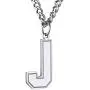 GoldChic Men Initial Letter Necklace,Stainless Steel/18K Gold Plated/Black Rhodium Plated SablonUp Jersey Athletes Alphabet Necklace with 4mm Adjustable Cuban Chain 22''+2'' Sport Jewelry,with Gift Box