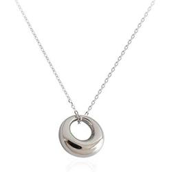 Dtja Tiny Moon Necklace for Women Teen Girls S925 Sterling Silver Minimalist Simple Mini Full Moon Karma Open Circle Orbit Necklace Polished Cute Pendant Choker Necklace Adjustable Chain Jewelry Gift