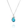 Blue Crystal Infinity Teardrop Pendant on a 925 Sterling Silver Chain Swarovski Crystal Pendant Necklace 15.7 Inch for Women Girls