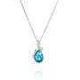 Blue Crystal Infinity Teardrop Pendant on a 925 Sterling Silver Chain Swarovski Crystal Pendant Necklace 15.7 Inch for Women Girls Blue Crystal Infinity Teardrop Pendant on a 925 Sterling Silver Chain Swarovski Crystal Pendant Necklace 15.7 Inch for Women Girls