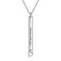 Personalized Vertical Bar Necklace with Simulated Birthstones Custom Made with Any Name Stainless Steel Heart Pendant