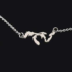 WUSUANED Great Lakes Necklace I Heart Minnesota Lake Michigan Jewelry Gift