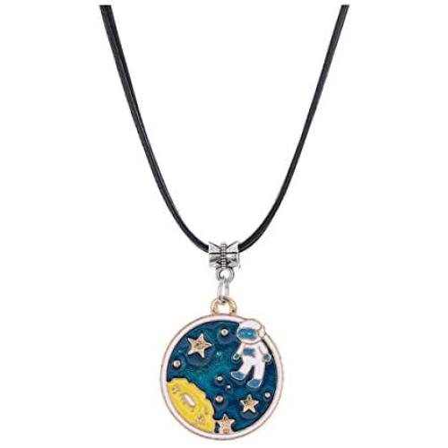 Winssi Cartoon Planet Necklace Astronomy Jewelry Outer Space Jewelry for Teen Girls and Boys