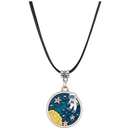 Winssi Cartoon Planet Necklace Astronomy Jewelry Outer Space Jewelry for Teen Girls and Boys
