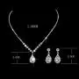 Jakawin Bride Silver Bridal Necklace Earrings Set Crystal Wedding Jewelry Set Rhinestone Choker Necklace for Women and Girls (Set of 3) (NK144-3) Jakawin Bride Silver Bridal Necklace Earrings Set Crystal Wedding Jewelry Set Rhinestone Choker Necklace for Women and Girls (Set of 3) (NK144-3)