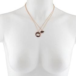 Lux Accessories Mama Bear Mother Daughter Charm Necklace Set 2