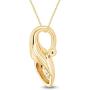 Jewel Zone US Natural Diamond Accent Calla Lily Pendant Necklace in 14K Gold Over Sterling Silver