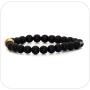 Nsitbbuery Fashion Alloy Baseball Bangle 8MM Matte Agate Lava Rock Beads Bracelet