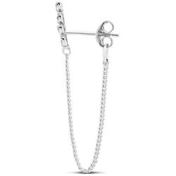 Highstreet .925 Sterling Silver dangling drop chain earrings for women | elegant design | hypoallergenic | light and easy on the ear for all day use