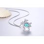 OneSight Blue Opal Sea Turtle Bracelet/Anklet/Necklace/Earring Sterling Silver Bracelets Jewelry for Women Gifts