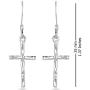 LeCalla Sterling Silver Jewelry Cross Shaped Drop Dangler Earrings for Women Girl