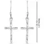 LeCalla Sterling Silver Jewelry Cross Shaped Drop Dangler Earrings for Women Girl LeCalla Sterling Silver Jewelry Cross Shaped Drop Dangler Earrings for Women Girl