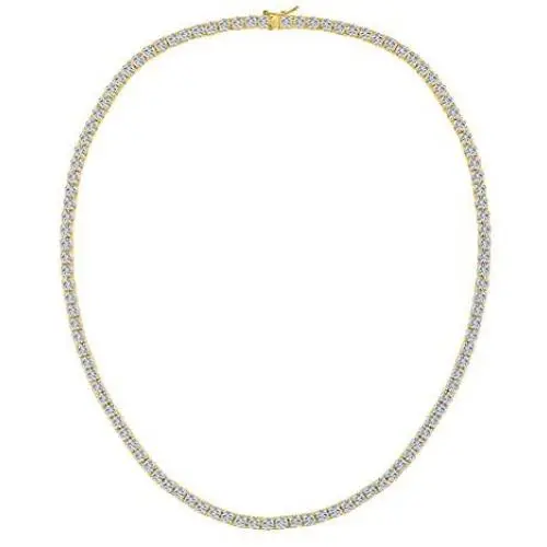 VOLUKA CZ Tennis Chain for Women Men White Gold/Rose Gold/Gold Plated Necklaces