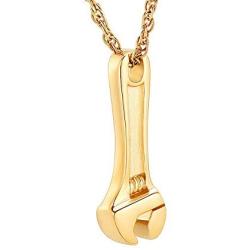 Wrench Tool Cremation Jewelry for Ashes Stainless Steel Keepsake Urn Pendant Locket Memorial Necklace for Ashes Holder for Women Men