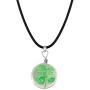 FAADBUK St. Patricks Day Shamrock Jewelry Irish Clover Lucky Gift Real Green Shamrock Earring Real Green Shamrock Necklace & Bracelet For Women Girls