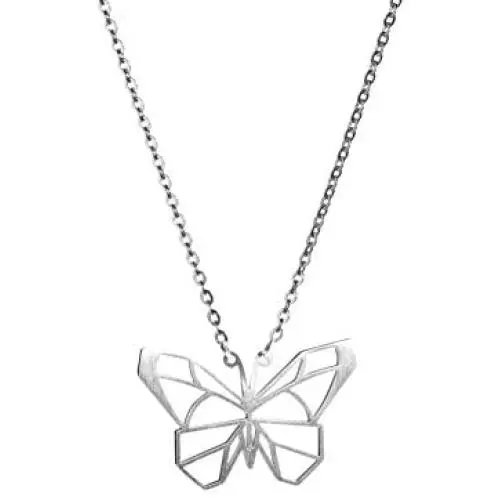 La Menagerie Butterfly Silver Origami Jewelry & Silver Geometric Necklace – 925 Sterling Plated Silver Necklace & Butterfly Necklaces for Women – Butterfly Necklace for Girls & Necklace