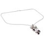 NOVICA Cream Cultured Freshwater Pearl Amethyst Rhodium Plated Silver Necklace, 18'' Sincerely Yours