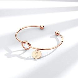 Love Knot Bridesmaid Bracelet with Initial, Bridesmaid Gifts Cards - I Cant Tie The Knot Without You