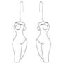 2 Pairs Abstract Gold Fun Statement Human Face Female Body Shaped Earrings Geometric Hollow Out Lady Face Body Ethnic Dangle Stud Earrings for Women Girls Jewelry