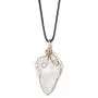 JUNHAN Natural Rock Quartz Pendant Necklace for Women Tumbled Raw Irregular Crystal Wrapped Gold Wire Chakra Gemstone Jewelry with 2 Different Chains JUNHAN Natural Rock Quartz Pendant Necklace for Women Tumbled Raw Irregular Crystal Wrapped Gold Wire Chakra Gemstone Jewelry with 2 Different Chains