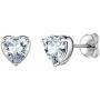 Hadskiss Dainty Heart Birthstone Stud Earrings for Women Girls, 925 Sterling Silver Studs Earrings, Hypoallergenic 6MM Cubic Zirconia Earrings, Gift for Birthday Christmas, Come with Jewelry Box