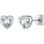 Hadskiss Dainty Heart Birthstone Stud Earrings for Women Girls, 925 Sterling Silver Studs Earrings, Hypoallergenic 6MM Cubic Zirconia Earrings, Gift for Birthday Christmas, Come with Jewelry Box