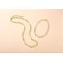 IS ISAACSONG Statement 14k Gold Plated 4mm Thick Oval Chain Link Choker Collar Necklaces and Link Chain Bracelets Chunky Gold Jewelry Set for Women